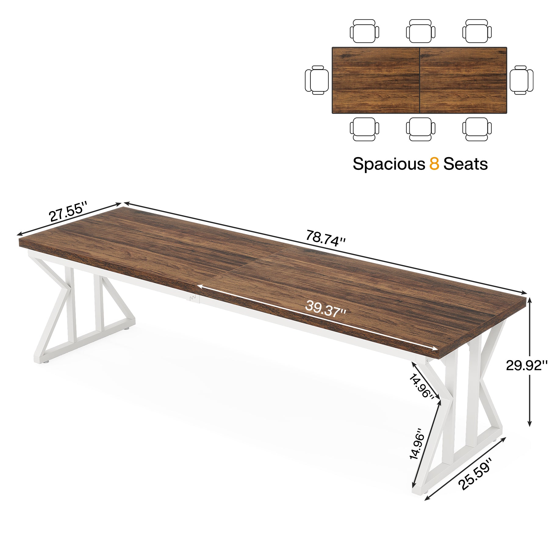 78.7" Executive Desk Two Person Desk